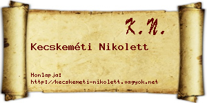 Kecskeméti Nikolett névjegykártya