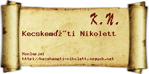 Kecskeméti Nikolett névjegykártya